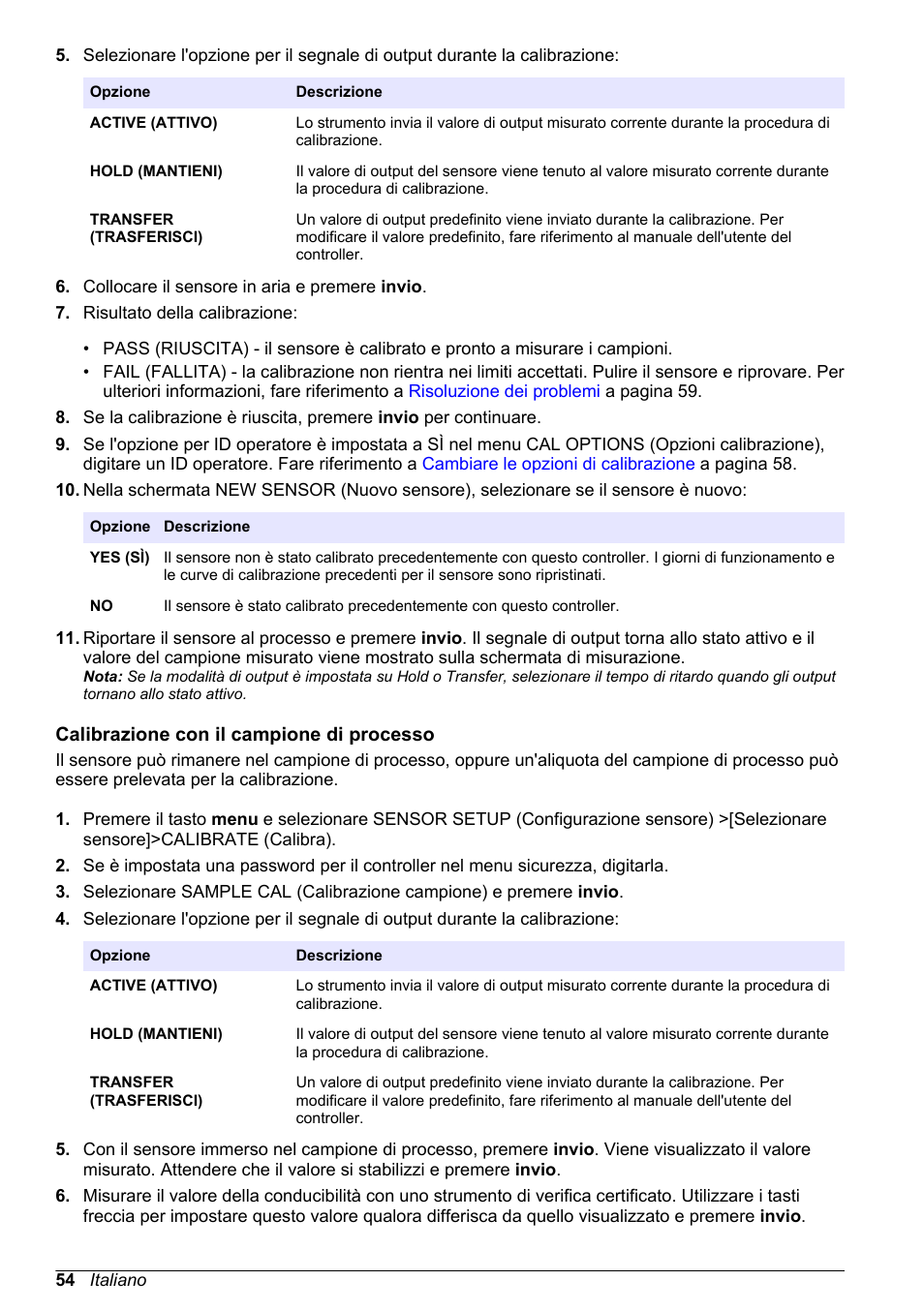 Calibrazione con il campione di processo | Hach-Lange POLYMETRON 9500 Conductivity Module User Manual User Manual | Page 54 / 228