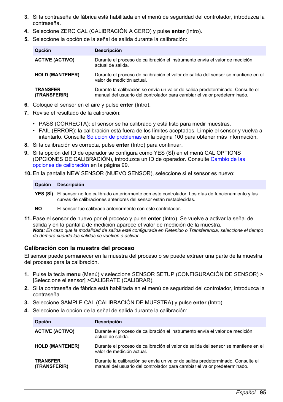 Calibración con la muestra del proceso | Hach-Lange POLYMETRON 9500 Conductivity Module User Manual User Manual | Page 95 / 228