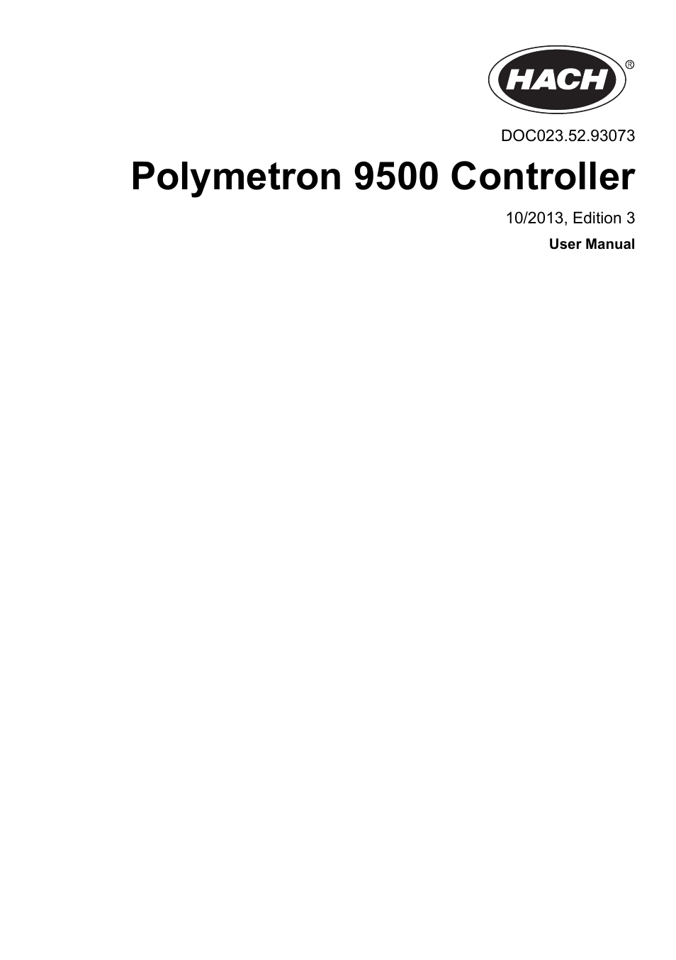 Hach-Lange POLYMETRON 9500 User Manual User Manual | 52 pages