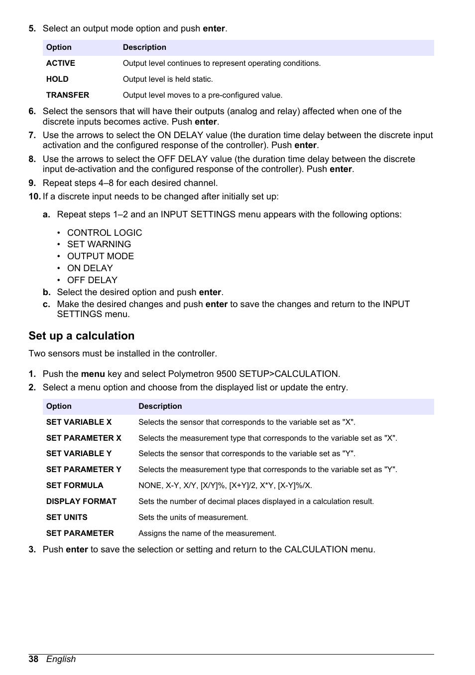 Set up a calculation | Hach-Lange POLYMETRON 9500 User Manual User Manual | Page 40 / 52