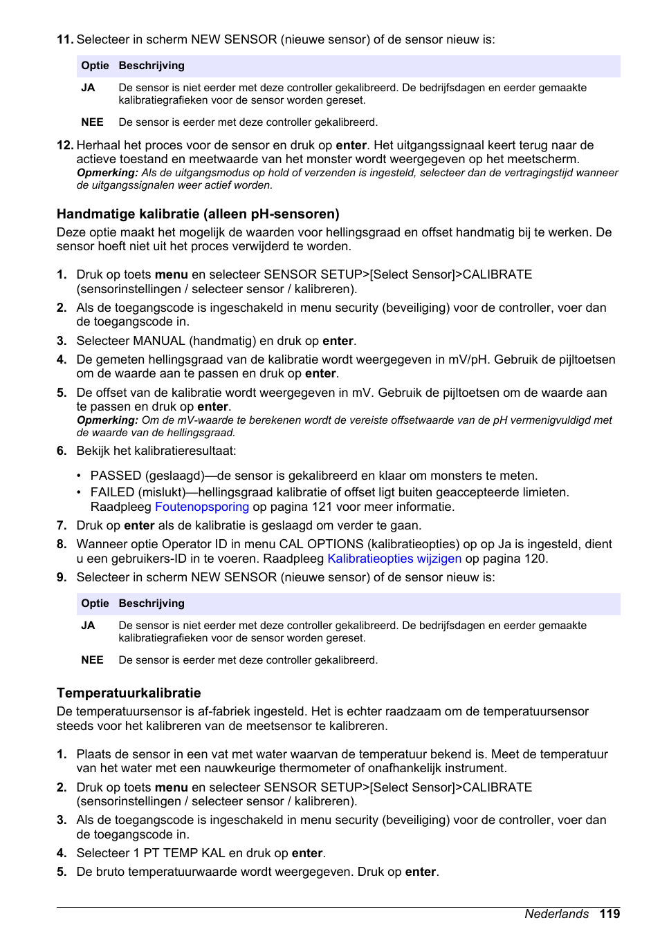 Handmatige kalibratie (alleen ph-sensoren), Temperatuurkalibratie | Hach-Lange POLYMETRON 9500 Ultrapure pH_ORP Module User Manual User Manual | Page 119 / 174