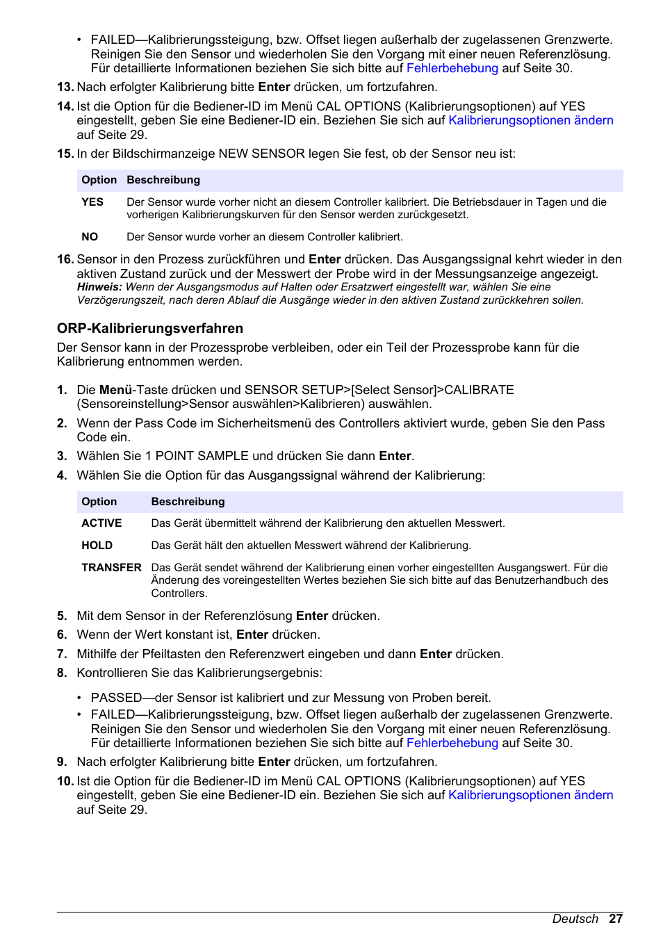Orp-kalibrierungsverfahren | Hach-Lange POLYMETRON 9500 Ultrapure pH_ORP Module User Manual User Manual | Page 27 / 174