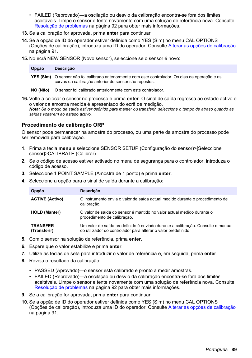 Procedimento de calibração orp | Hach-Lange POLYMETRON 9500 Ultrapure pH_ORP Module User Manual User Manual | Page 89 / 174