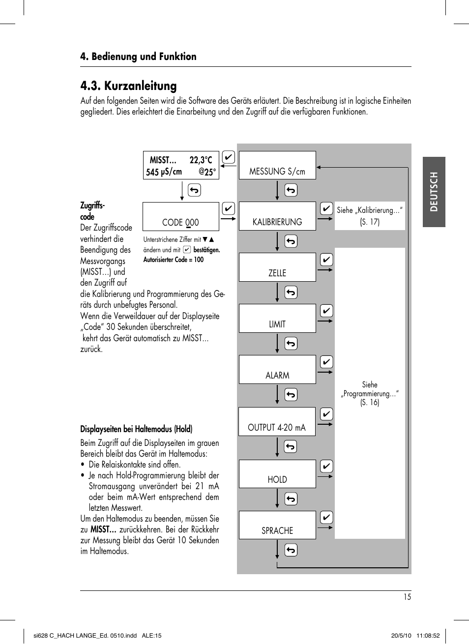 Kurzanleitung | Hach-Lange SI628 C User Manual | Page 43 / 127