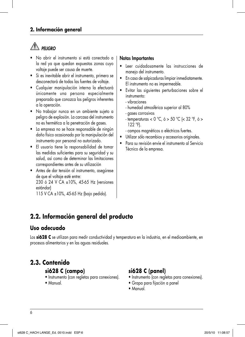 Hach-Lange SI628 C User Manual | Page 58 / 127
