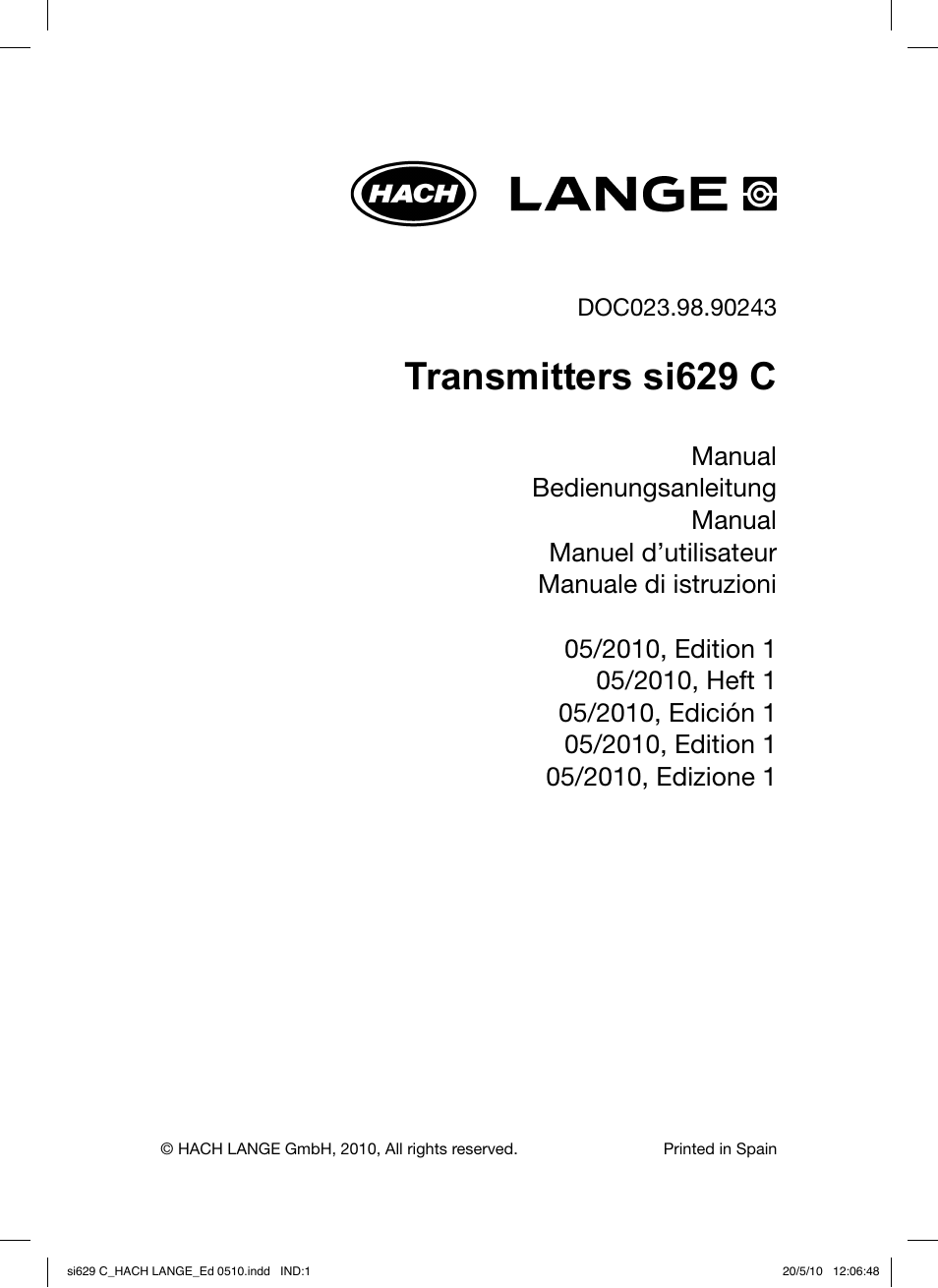 Hach-Lange SI629 C User Manual | 157 pages