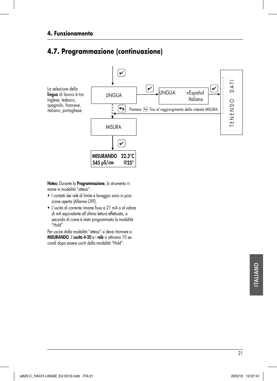 Programmazione (continuazione) | Hach-Lange SI629 C User Manual | Page 145 / 157