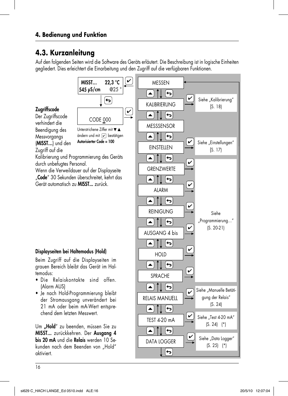 Kurzanleitung, Bedienung und funktion | Hach-Lange SI629 C User Manual | Page 50 / 157
