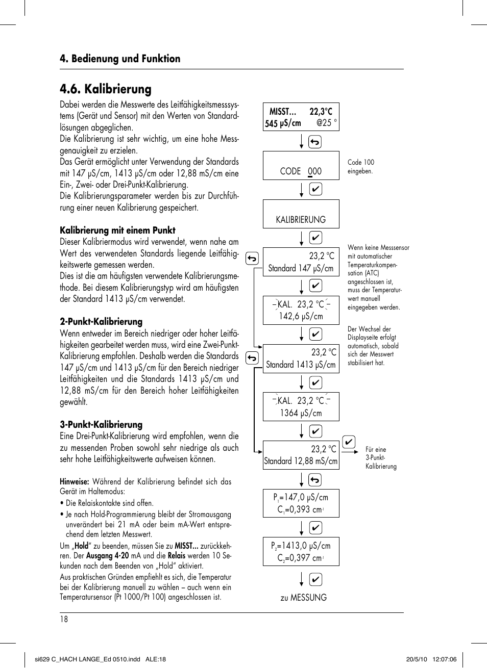 Kalibrierung, Bedienung und funktion | Hach-Lange SI629 C User Manual | Page 52 / 157