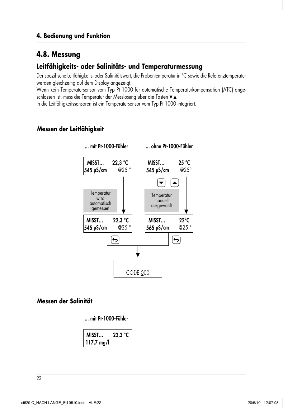 Messung | Hach-Lange SI629 C User Manual | Page 56 / 157