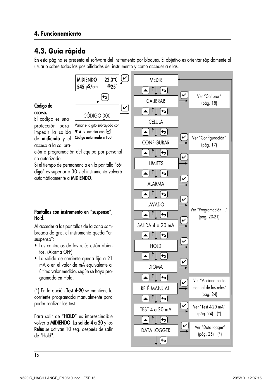 Guía rápida, Funcionamiento | Hach-Lange SI629 C User Manual | Page 80 / 157