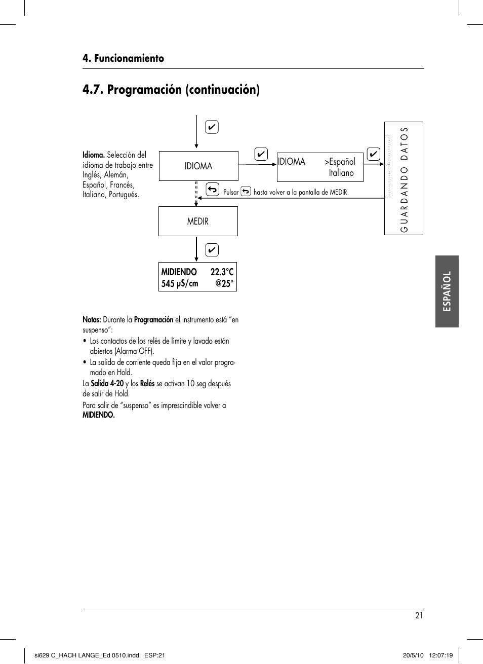 Programación (continuación) | Hach-Lange SI629 C User Manual | Page 85 / 157