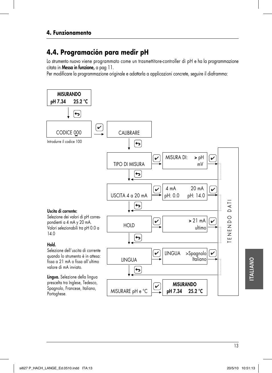 Programación para medir ph | Hach-Lange SI627 P User Manual | Page 105 / 116