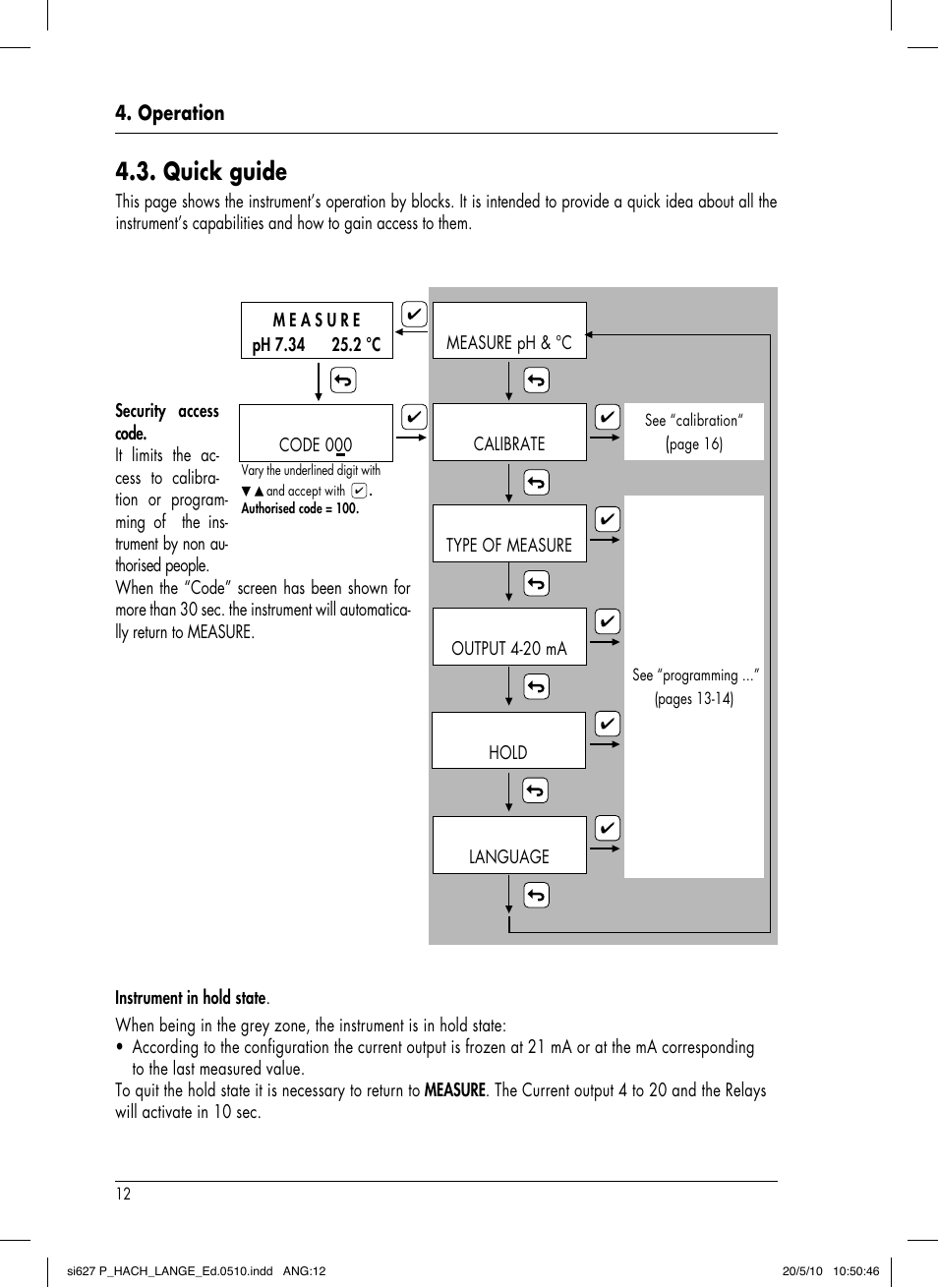 Quick guide, Operation | Hach-Lange SI627 P User Manual | Page 16 / 116