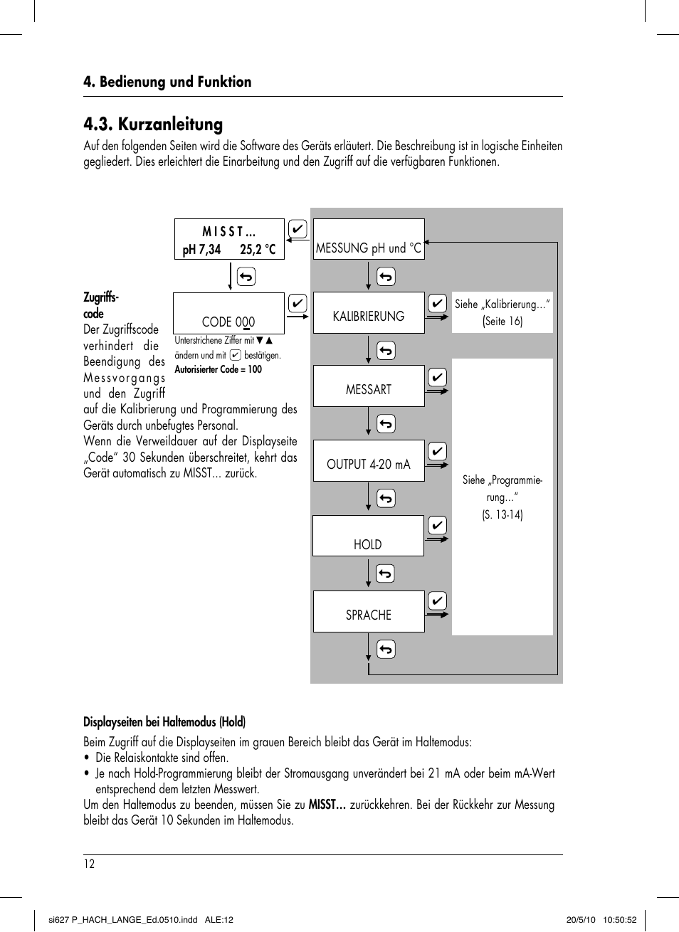 Kurzanleitung, Bedienung und funktion | Hach-Lange SI627 P User Manual | Page 38 / 116