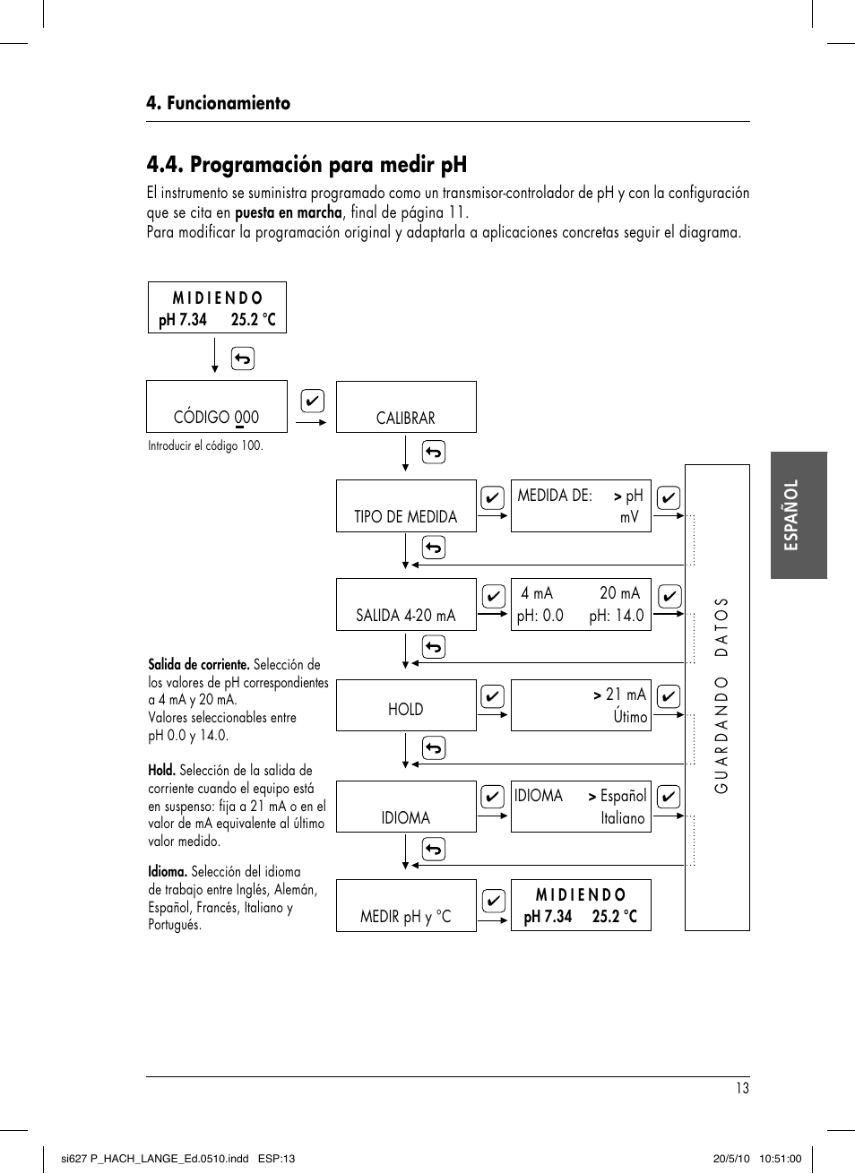 Programación para medir ph | Hach-Lange SI627 P User Manual | Page 61 / 116