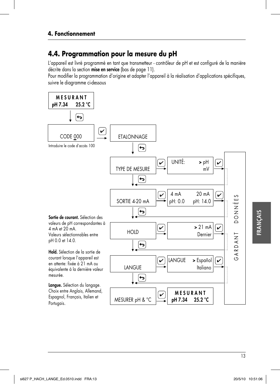 Programmation pour la mesure du ph | Hach-Lange SI627 P User Manual | Page 83 / 116