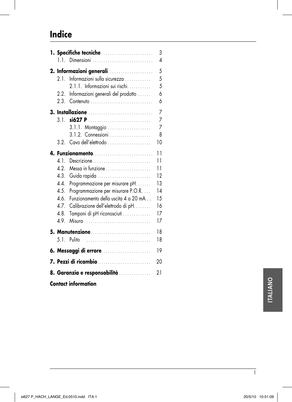 Indice | Hach-Lange SI627 P User Manual | Page 93 / 116