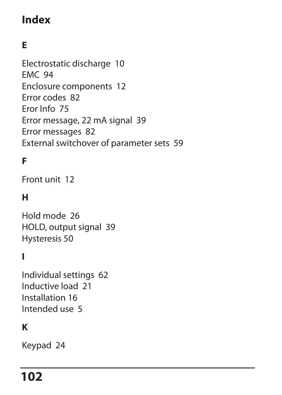 Index | Hach-Lange SI794 D User Manual User Manual | Page 102 / 108