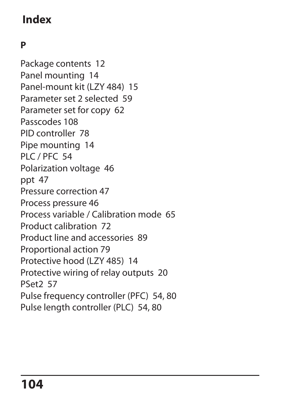 Index | Hach-Lange SI794 D User Manual User Manual | Page 104 / 108