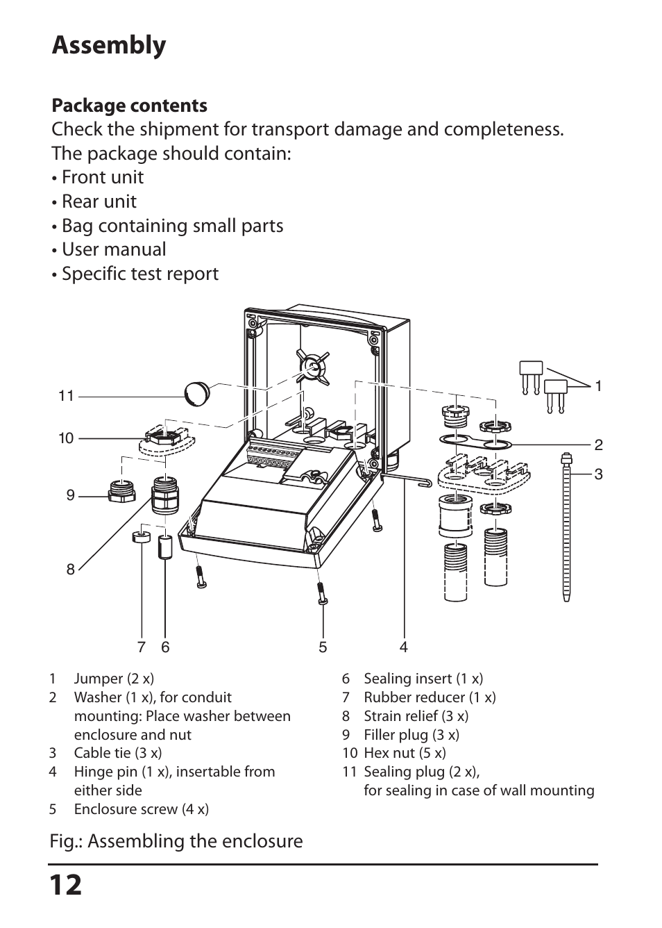 Assembly, Fig.: assembling the enclosure | Hach-Lange SI794 D User Manual User Manual | Page 12 / 108