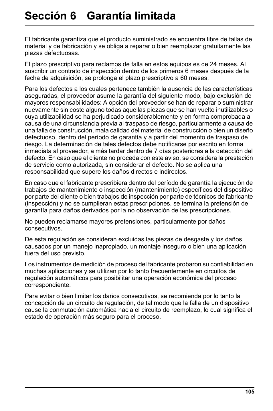 Sección 6 garantía limitada | Hach-Lange LCK 348_349_350 User Manual | Page 105 / 142