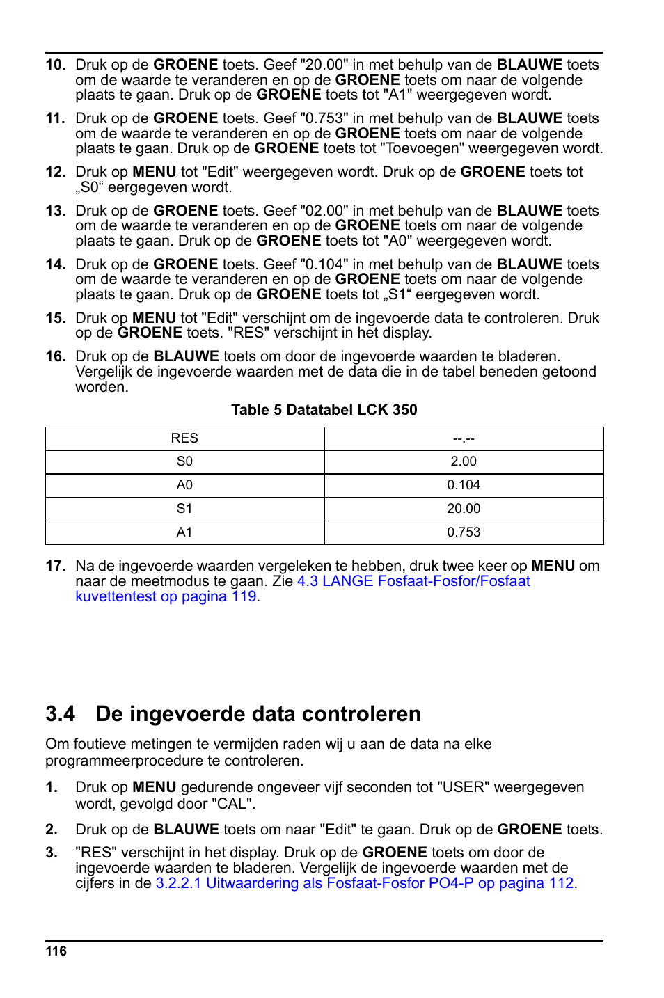 4 de ingevoerde data controleren | Hach-Lange LCK 348_349_350 User Manual | Page 116 / 142