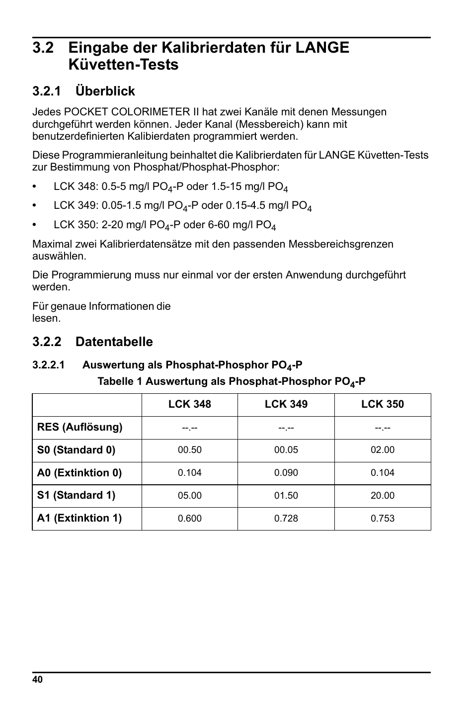 1 überblick, 2 datentabelle | Hach-Lange LCK 348_349_350 User Manual | Page 40 / 142