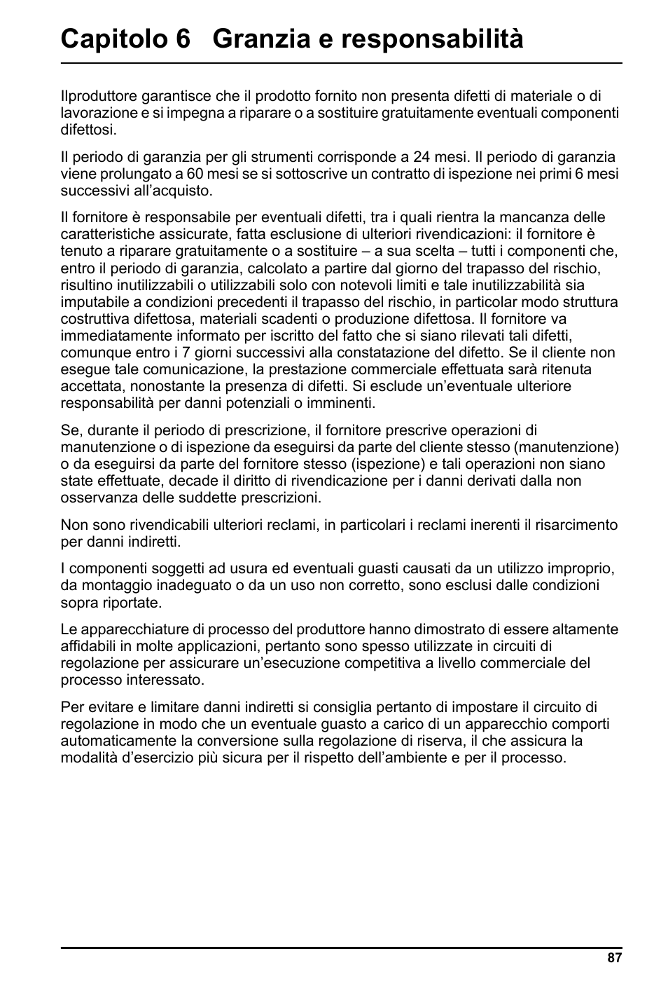 Capitolo 6 granzia e responsabilità | Hach-Lange LCK 348_349_350 User Manual | Page 87 / 142
