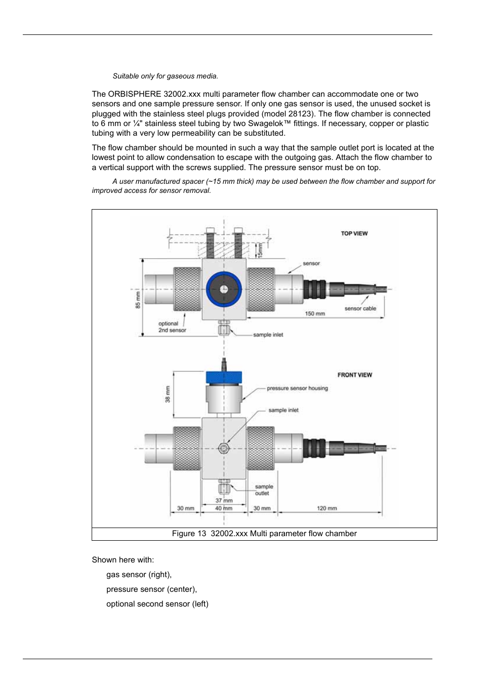7 multi-parameter flow chamber, Installation 4.3.7 multi-parameter flow chamber | Hach-Lange ORBISPHERE A1100 Family User Manual | Page 30 / 48