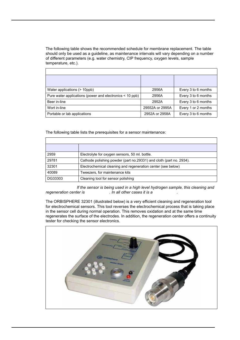 Section 5 maintenance and troubleshooting, 1 maintenance, 1 maintenance schedule | 2 prerequisites for sensor maintenance | Hach-Lange ORBISPHERE A1100 Family User Manual | Page 31 / 48