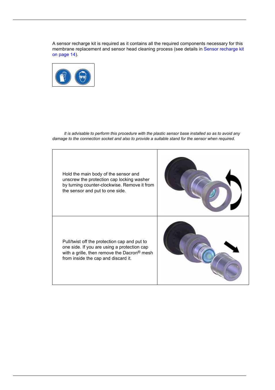 3 membrane replacement and sensor head cleaning | Hach-Lange ORBISPHERE A1100 Family User Manual | Page 32 / 48