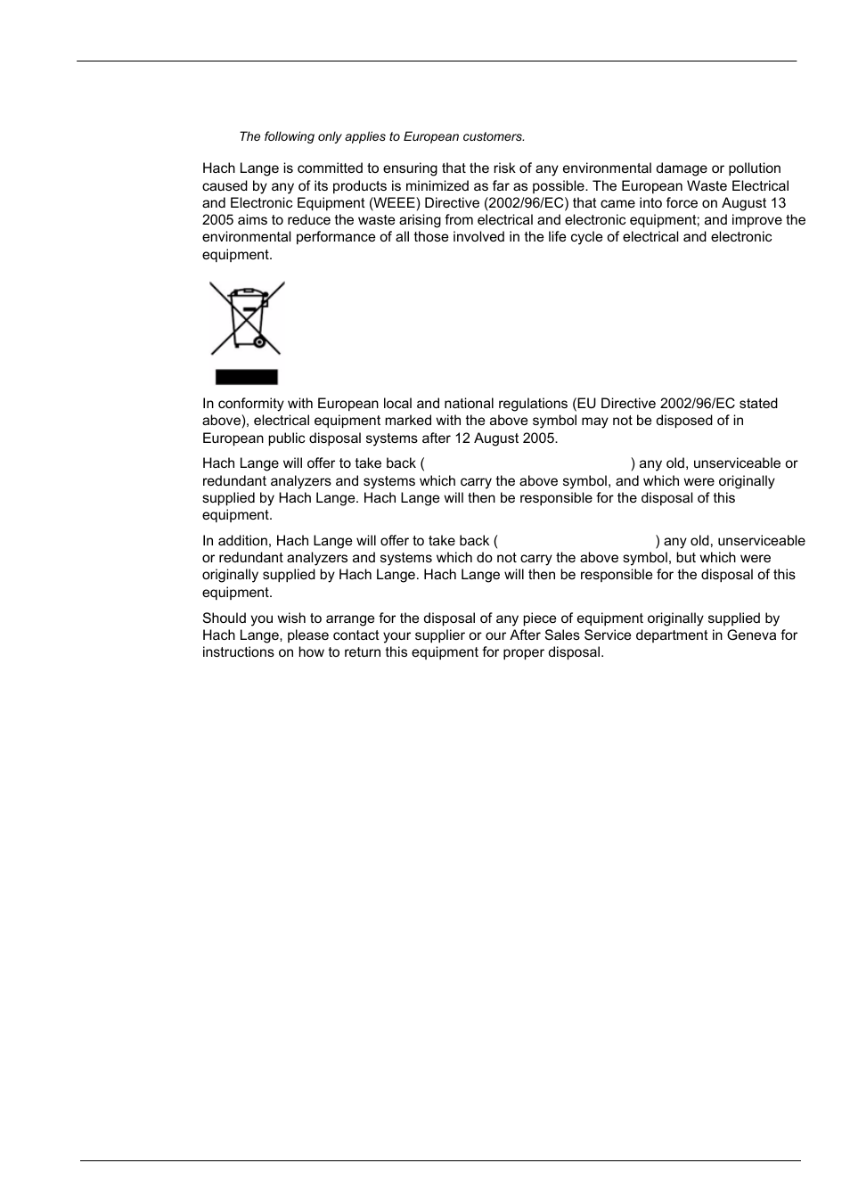 5 product disposal | Hach-Lange ORBISPHERE A1100 Family User Manual | Page 9 / 48