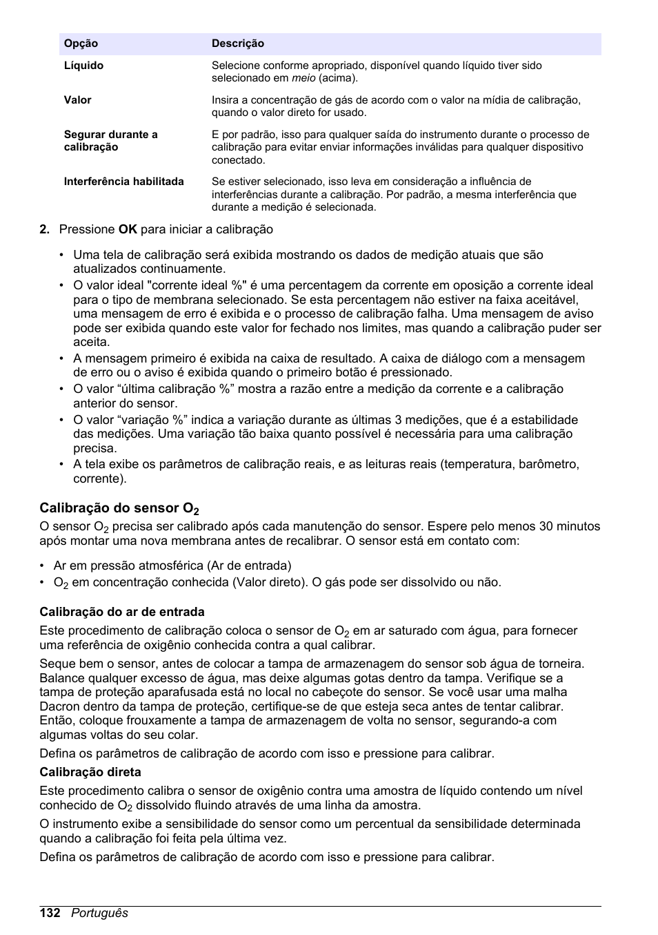 Calibração do sensor o2 | Hach-Lange ORBISPHERE 510_51x Basic User Manual User Manual | Page 132 / 204