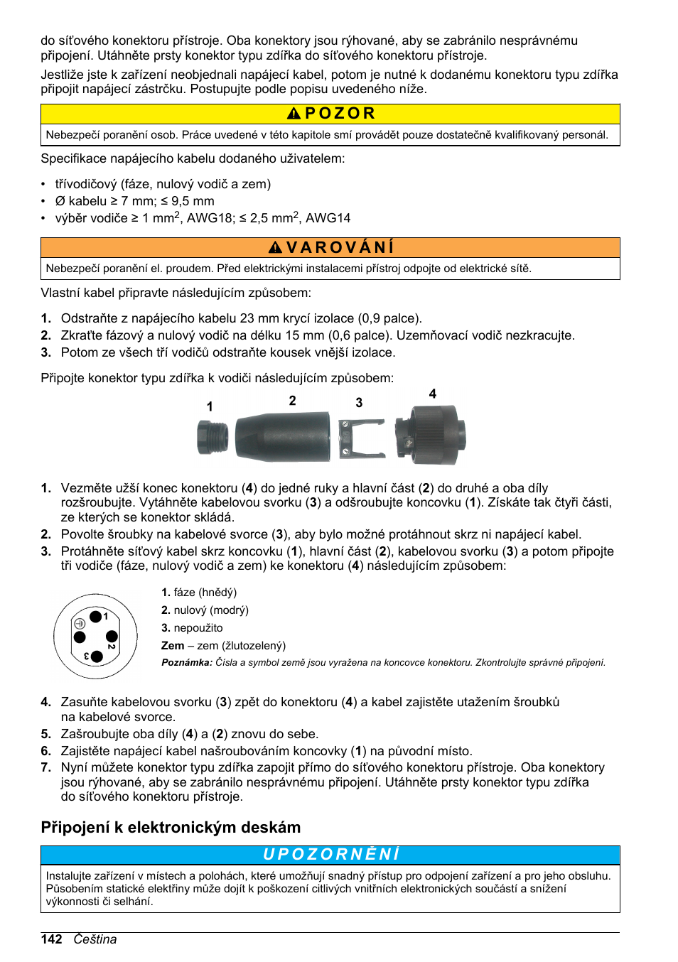 Připojení k elektronickým deskám | Hach-Lange ORBISPHERE 510_51x Basic User Manual User Manual | Page 142 / 204