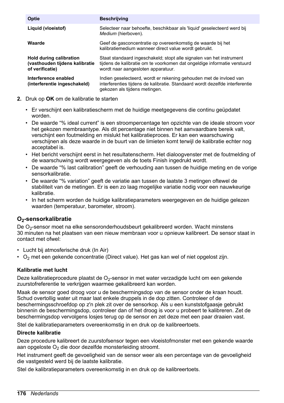 O2-sensorkalibratie | Hach-Lange ORBISPHERE 510_51x Basic User Manual User Manual | Page 176 / 204