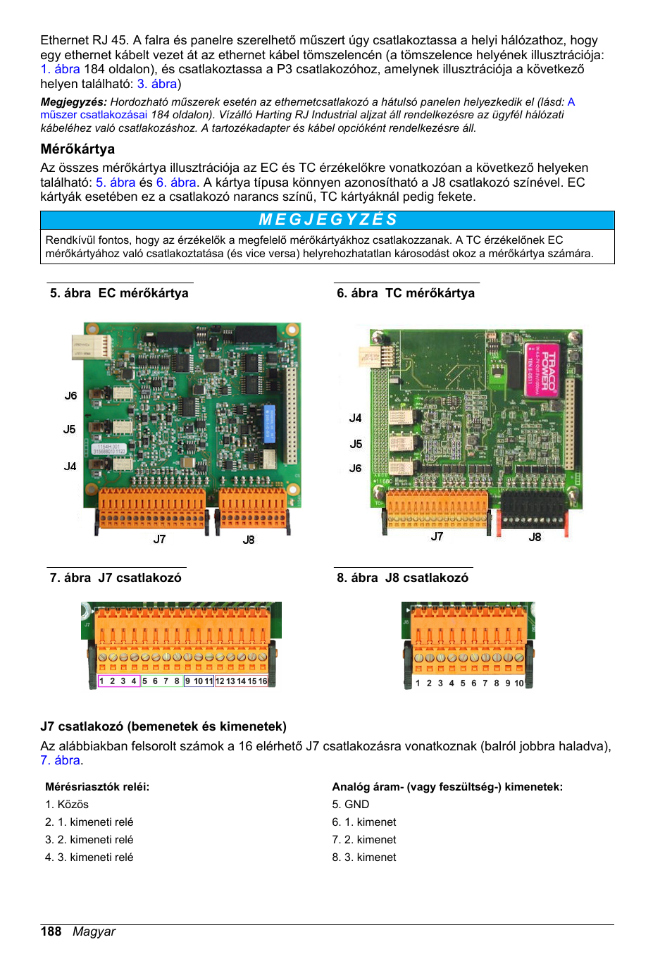 Mérőkártya, Valamint a j7 és a j8 a mérőkártyán, Ábra | Hach-Lange ORBISPHERE 510_51x Basic User Manual User Manual | Page 188 / 204