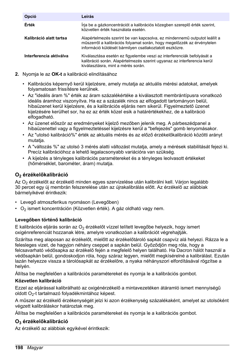 O2 érzékelőkalibráció, O3 érzékelőkalibráció | Hach-Lange ORBISPHERE 510_51x Basic User Manual User Manual | Page 198 / 204