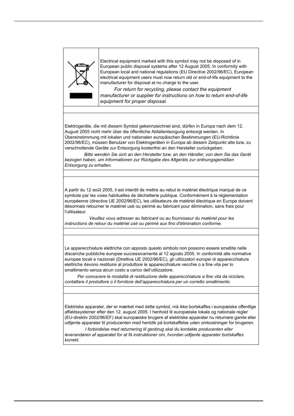 4 product recycling information, General information | Hach-Lange ORBISPHERE Model 51x User Manual User Manual | Page 10 / 116