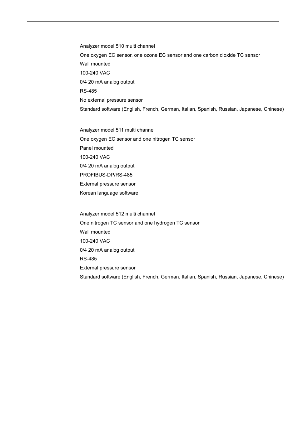 Specifications | Hach-Lange ORBISPHERE Model 51x User Manual User Manual | Page 19 / 116
