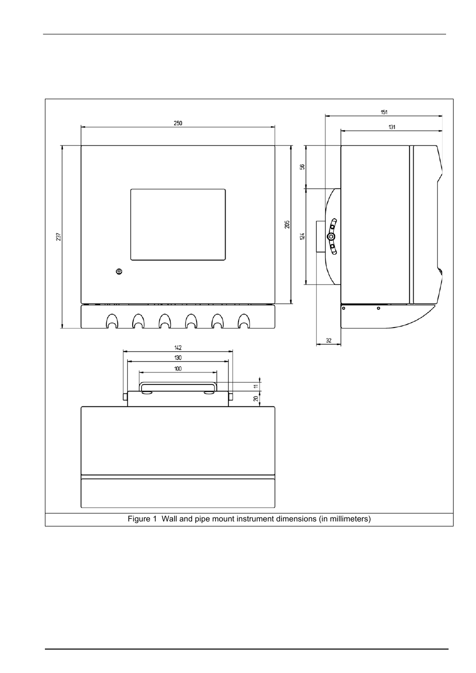 3 wall mount and pipe mount instruments, 1 instrument dimensions | Hach-Lange ORBISPHERE Model 51x User Manual User Manual | Page 25 / 116