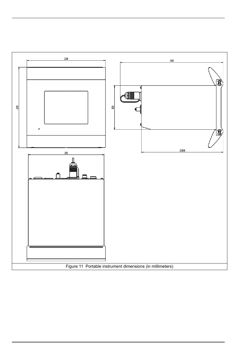 5 portable table instrument, 1 instrument dimensions | Hach-Lange ORBISPHERE Model 51x User Manual User Manual | Page 32 / 116