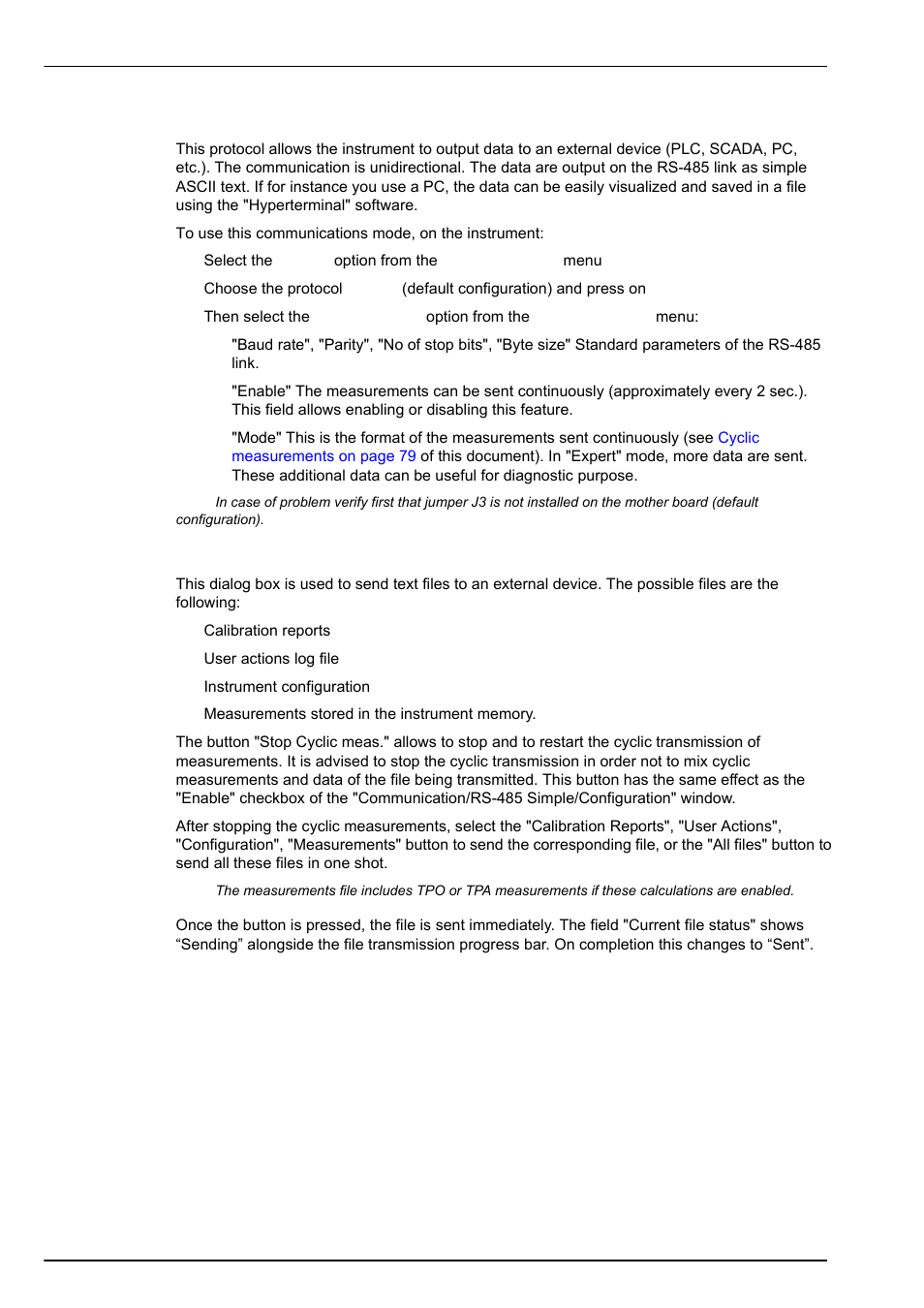 1 rs-485 simple mode configuration, Communication menu | Hach-Lange ORBISPHERE Model 51x User Manual User Manual | Page 80 / 116