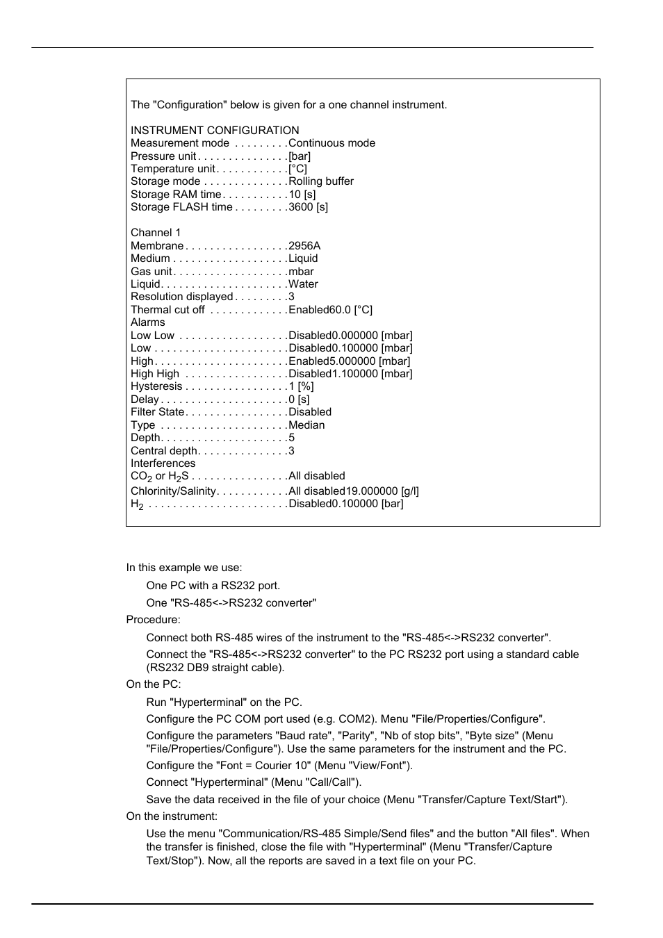 2 example of use, Communication menu 9.1.2 example of use | Hach-Lange ORBISPHERE Model 51x User Manual User Manual | Page 84 / 116