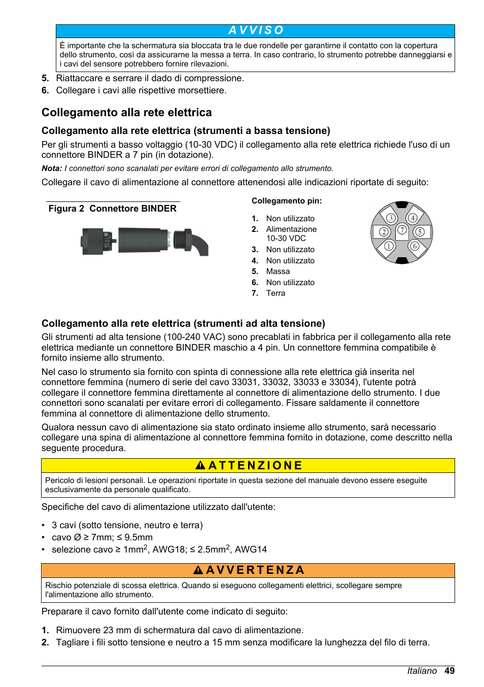 Collegamento alla rete elettrica | Hach-Lange ORBISPHERE 410 Basic User Manual User Manual | Page 49 / 190