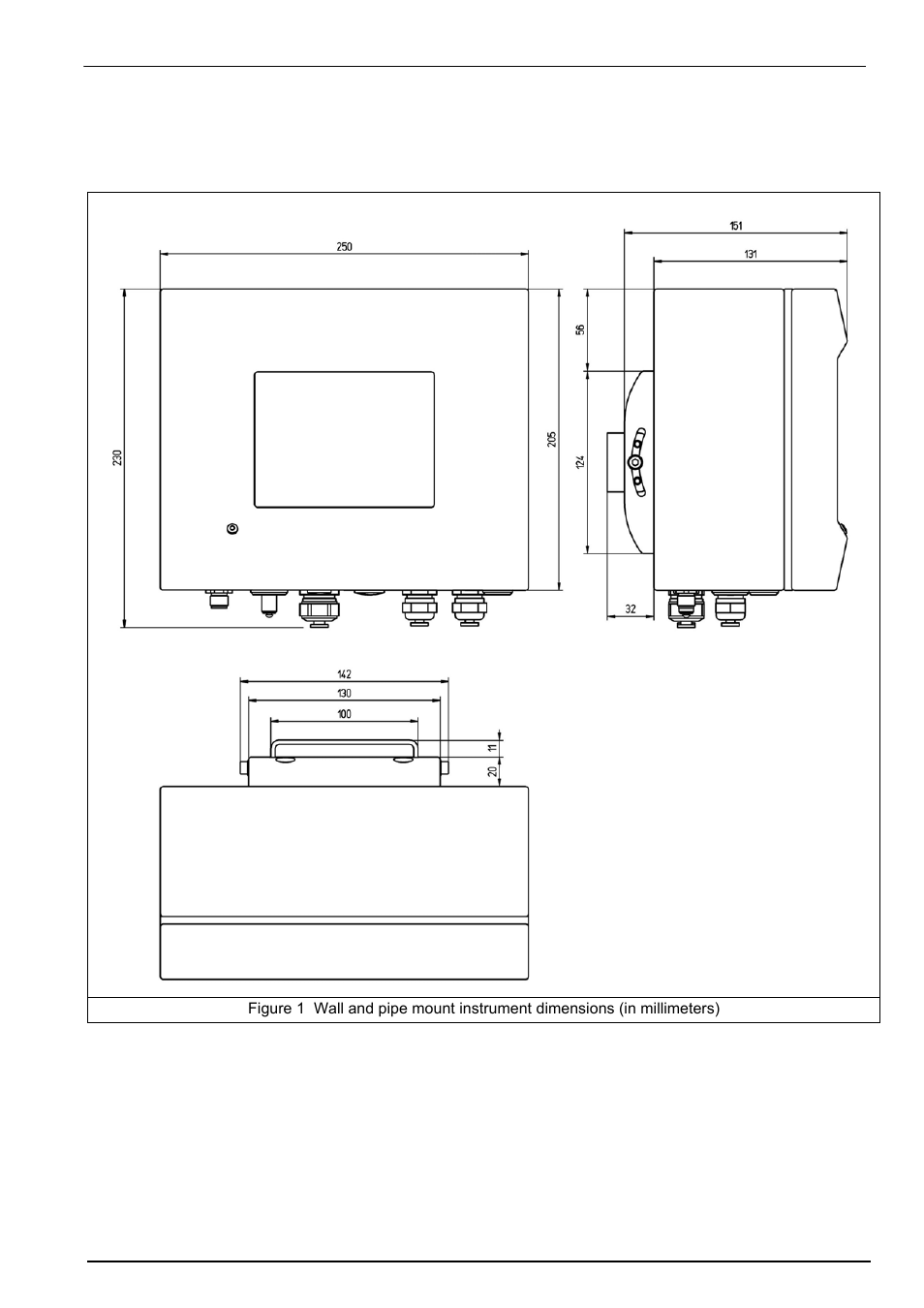 3 wall mount and pipe mount instruments, 1 instrument dimensions | Hach-Lange ORBISPHERE 410 User Manual User Manual | Page 21 / 100