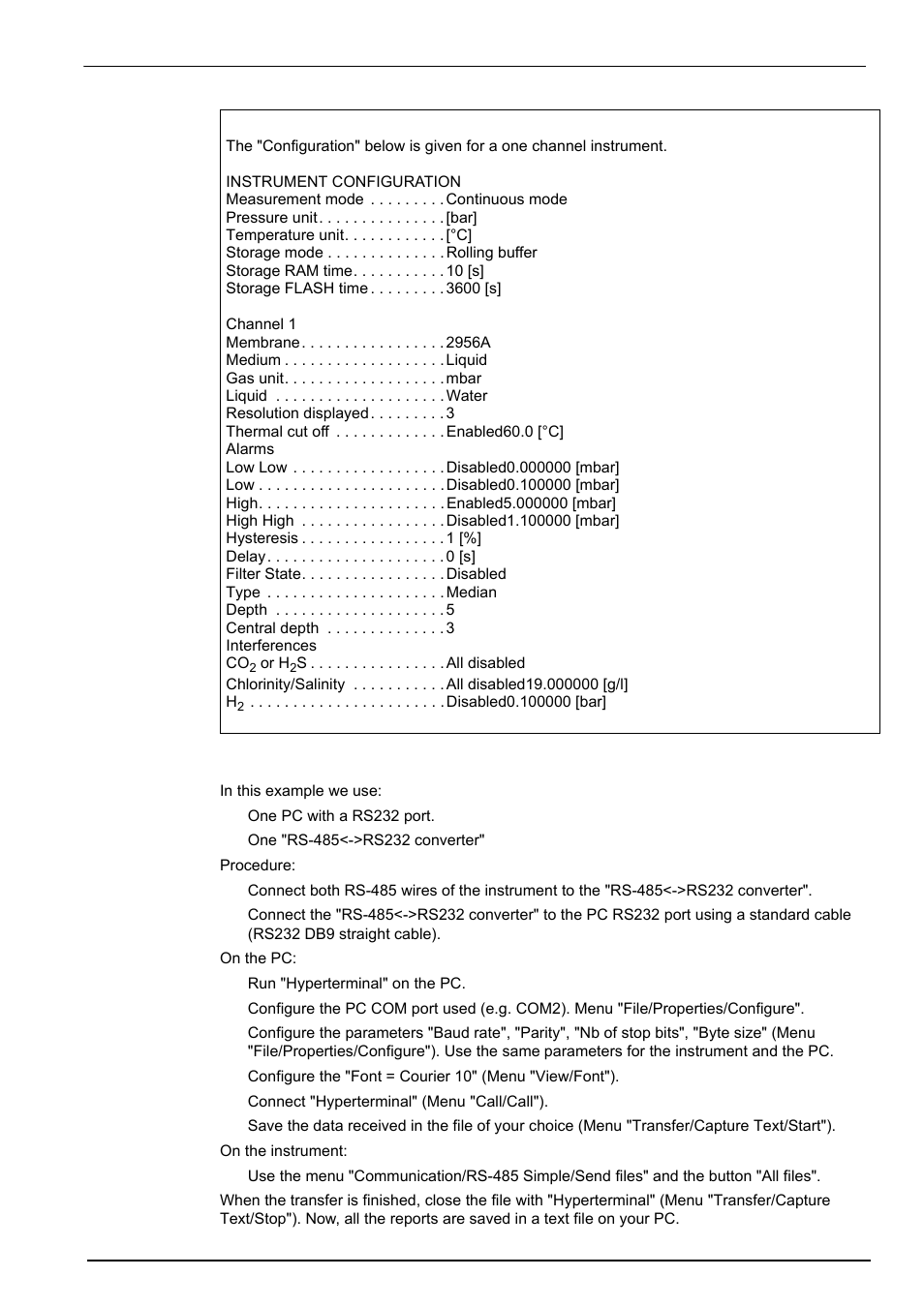 2 example of use, Communication menu 9.1.2 example of use | Hach-Lange ORBISPHERE 410 User Manual User Manual | Page 71 / 100