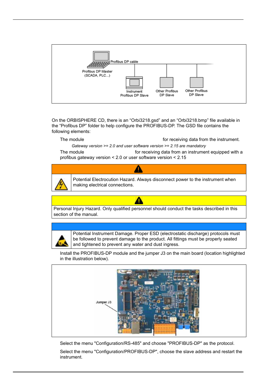 2 profibus-dp communication (optional), 1 installation | Hach-Lange ORBISPHERE 410 User Manual User Manual | Page 72 / 100