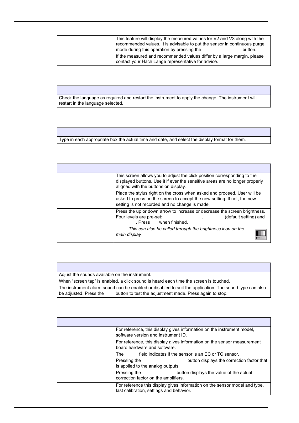 2 language selection, 3 clock, 4 screen | 5 buzzer, 6 boards info, 2 language selection 13.3 clock, 4 screen 13.5 buzzer 13.6 boards info, Titled, Services menu | Hach-Lange ORBISPHERE 410 User Manual User Manual | Page 90 / 100