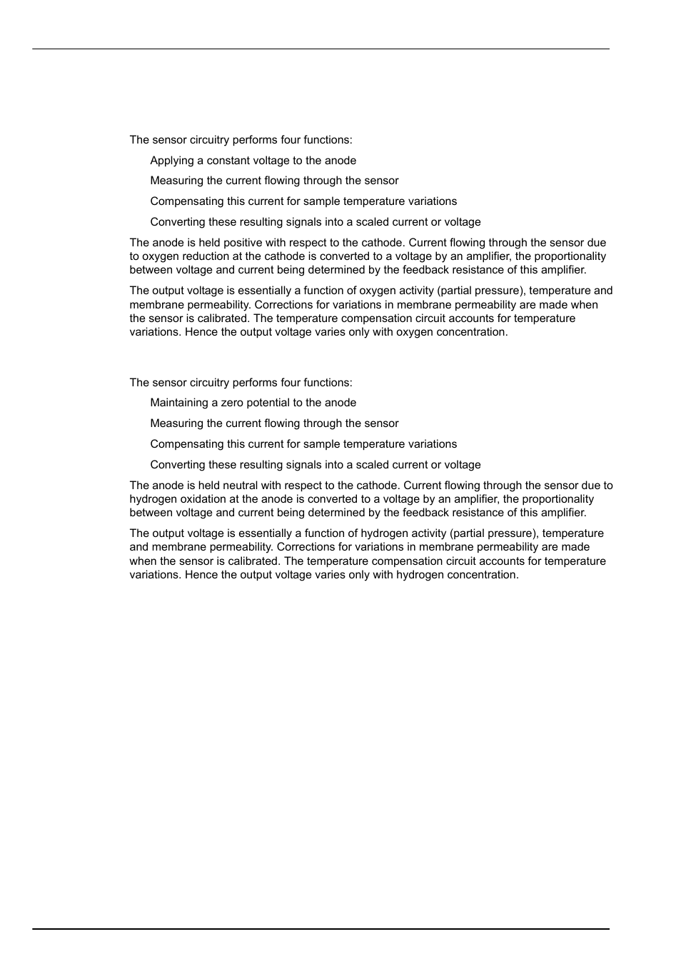 3 theory of operation, 1 measuring oxygen, 2 measuring hydrogen | 1 measuring oxygen 2.3.2 measuring hydrogen | Hach-Lange ORBISPHERE 3650 User Manual | Page 14 / 54